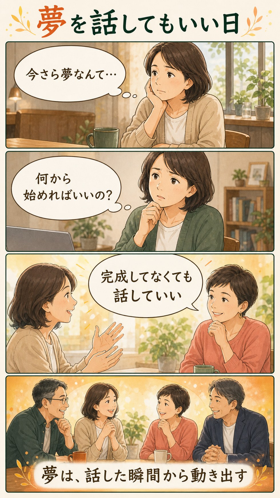 夢を話してもいい日の4コマ漫画